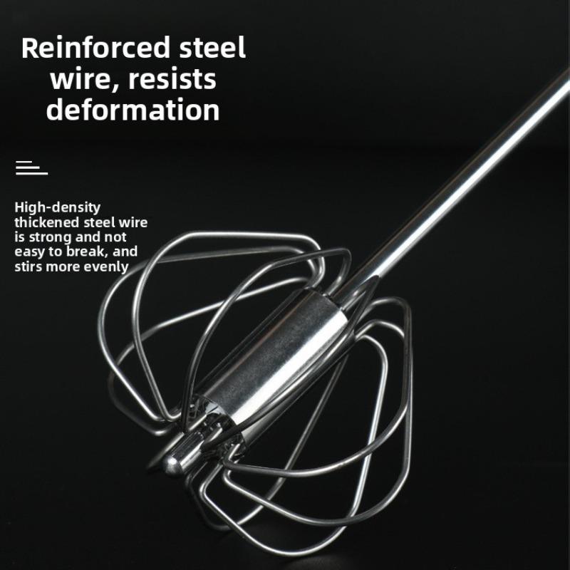 Stainless Steel Semi-automatic Egg Beater, Rotary Cream Egg Mixer, Household Manual Egg Beater