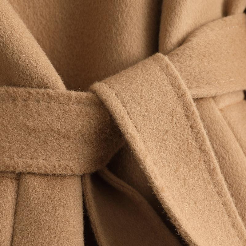 Double-sided Cashmere Coat for Women's High-end Sense, New Slim-fitting and Thin Over-the-knee Woolen Coat Coat