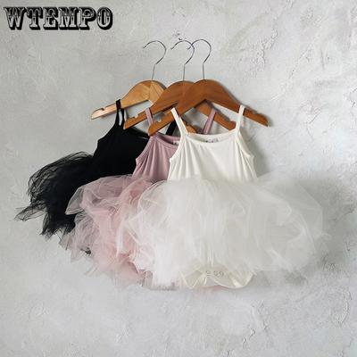 Dance Dress Women's Treasure Summer Camisole Vest Dress Baby Jumpsuit Triangle Climbing Suit Mesh Dress