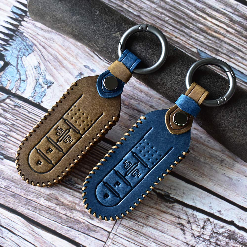 [SANRILY] Daihatsu Smart Key Case, Leather, Key Cover, Scratch-Resistant, Anti-Falling, Protection, Stylish, High-quality, Keychain,