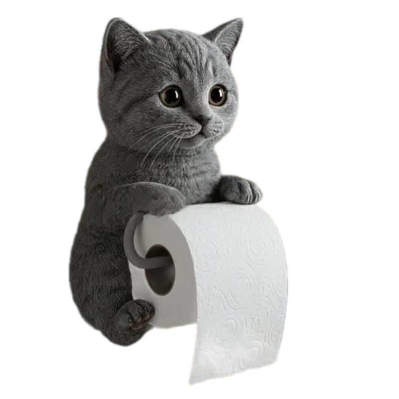 

Держатель для туалетной бумаги в виде кошки Держатель для туалетной бумаги в виде кошки Настенная стойка для рулонов Милый диспенсер Диспенсер для туалетной бумаги для ванной комнаты Украшение
