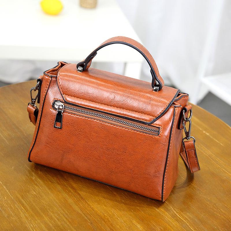 Geantă de toamnă și iarnă pentru femei, stil nou, coreeană retro, geantă cu un singur umăr, geantă pătrată mică, geantă de femeie din piele de ceară