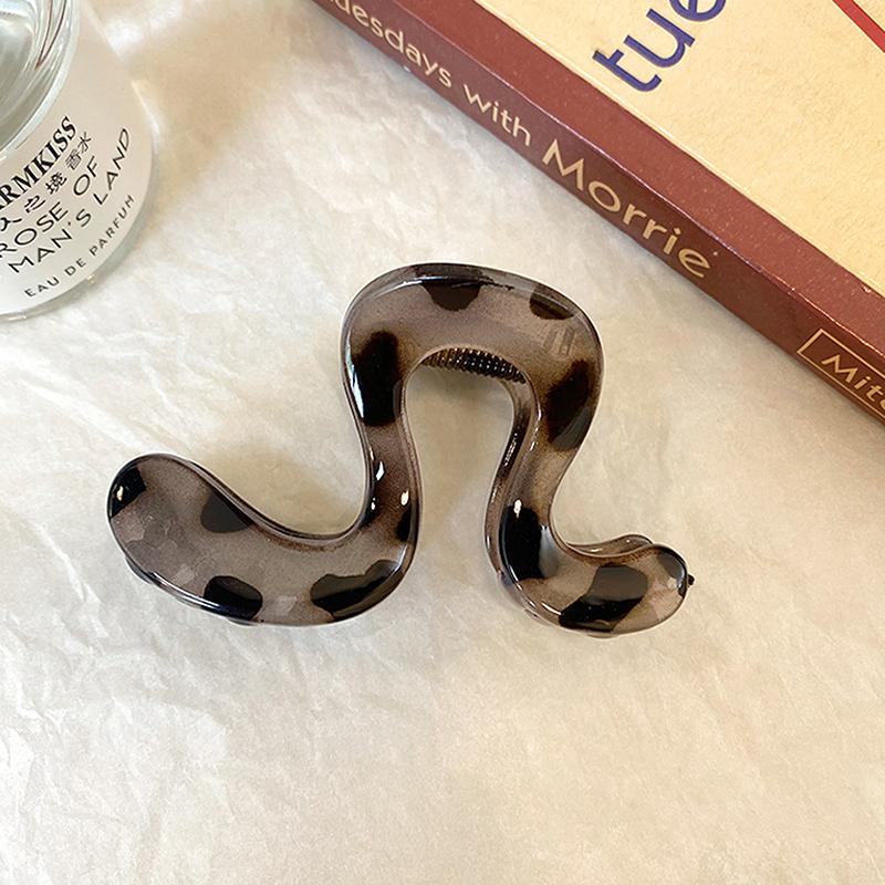 2/4 szt. Minimalistyczne klipsy do włosów w kształcie fali, kraby dla kobiet i dziewcząt, żelowe, w panterkę, uchwyt do kucyka, spinki do włosów, akcesoria do włosów