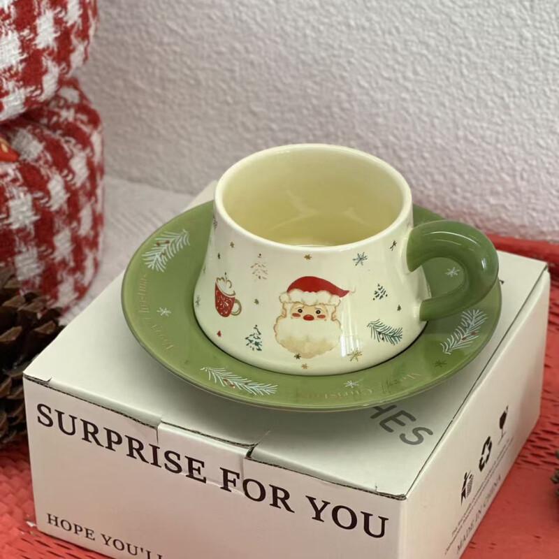 Christmas Cartoon Ceramic Coffee Mug Set Large Mug & Saucer