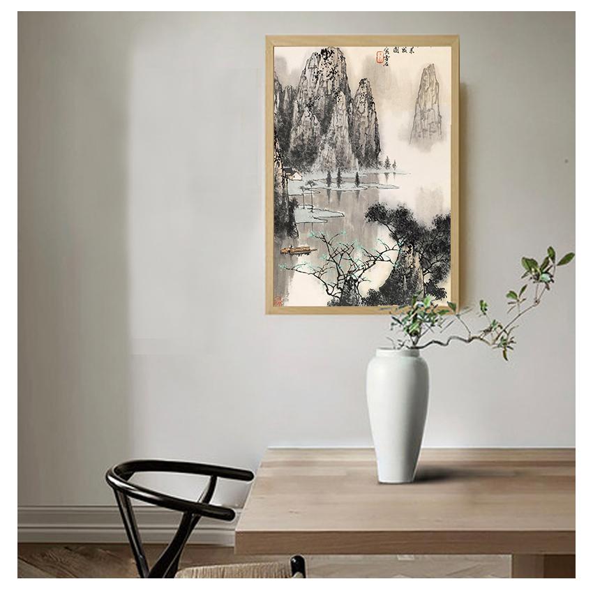 Classic Chinese Ink painting Landscapes Large Size Wall Picture For Living Room Home Decor-7 Huge Size Canvas Print Painting,