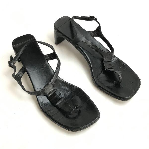 GUCCI Thong Heel Sandals [Italy/23.0-24.0/Black] Pumps High Heels(USED)