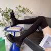 Fashion Black Knitted Elastic Sock Above Over The Knee Shoes Woman Autumn Winter 2025 New Round Toe Platform Thigh High Boots for Women
