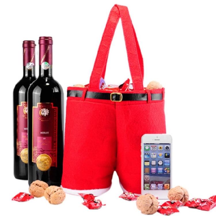 Christmas Decorations Gift Bag Candy Bags Santa Pants Style Lovely Treat Bags