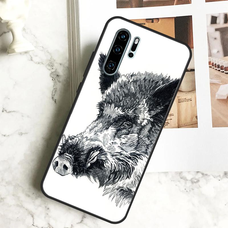 Cute Wild Boar Funny Cartoon For Huawei Nova 7i 8i 11i 12i 12s Y73 Y70 Y90 Y60 Y72 Y61 Y91 9 10 SE P40 Lite P30 Pro Case