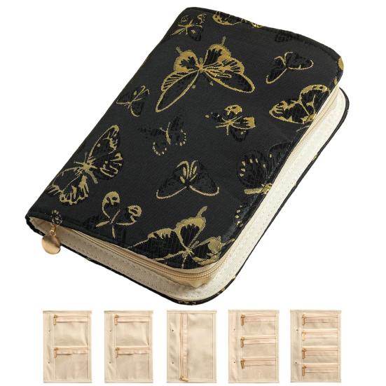 Jewelry Organizer with Zipper And Removable Pages Design Portable Travel Jewelry Bag