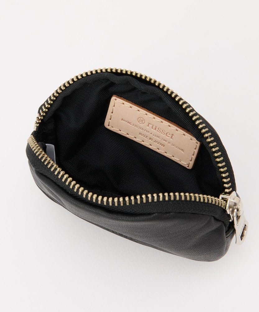 Russet Soft Leather Horizontal Pouch with Carabiner, RUZ1052189A0003, Free Size, Black