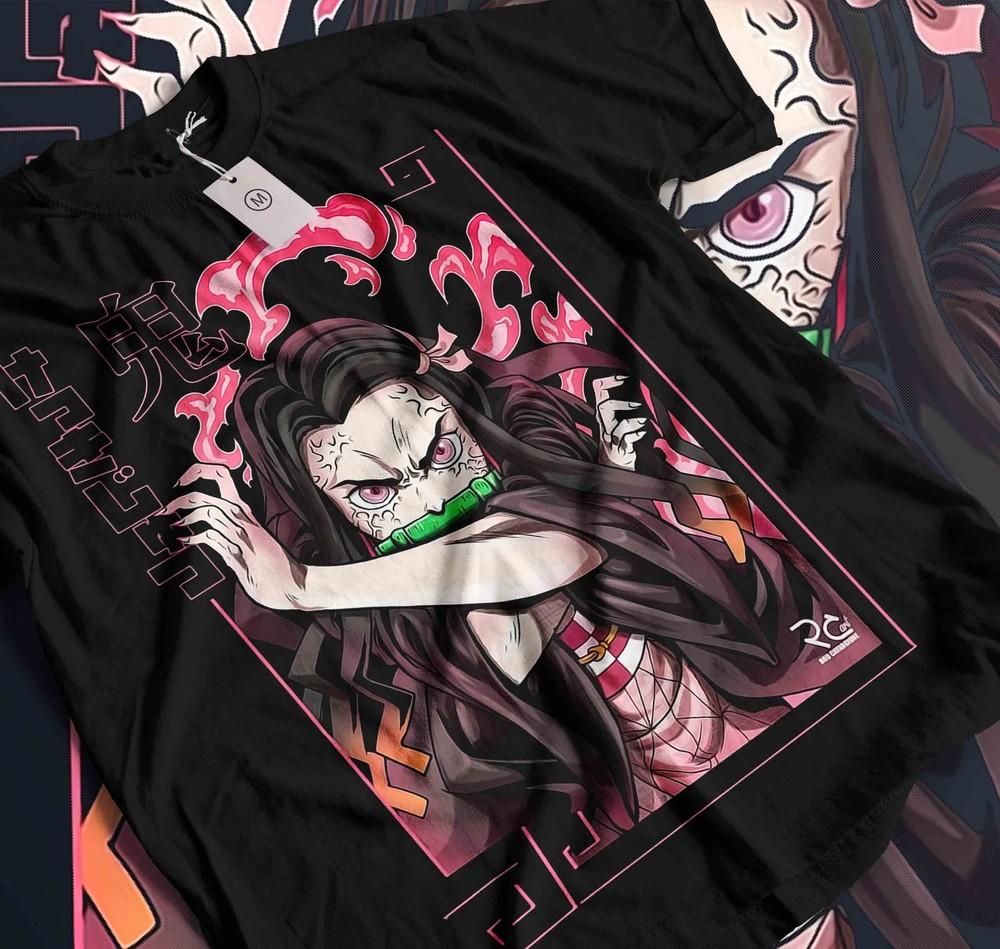 Nezuko T-Shirt Demon Slayer Kimetsu No Yaiba Anime Mitsuri Kanroji Tee BEST 560