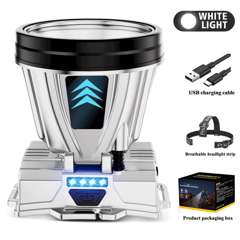 

Мощный светодиодный налобный фонарь, перезаряжаемый, встроенный в аккумулятор 18650, водонепроницаемый налобный фонарь для работы на открытом воздухе, мощный налобный фонарь