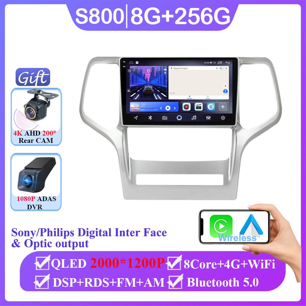 Carplay Android 14 For Jeep Grand Cherokee WK2 2010 - 2013 Auto Radio Multimedia Player Stereo Video Touchscreen Navigation GPS