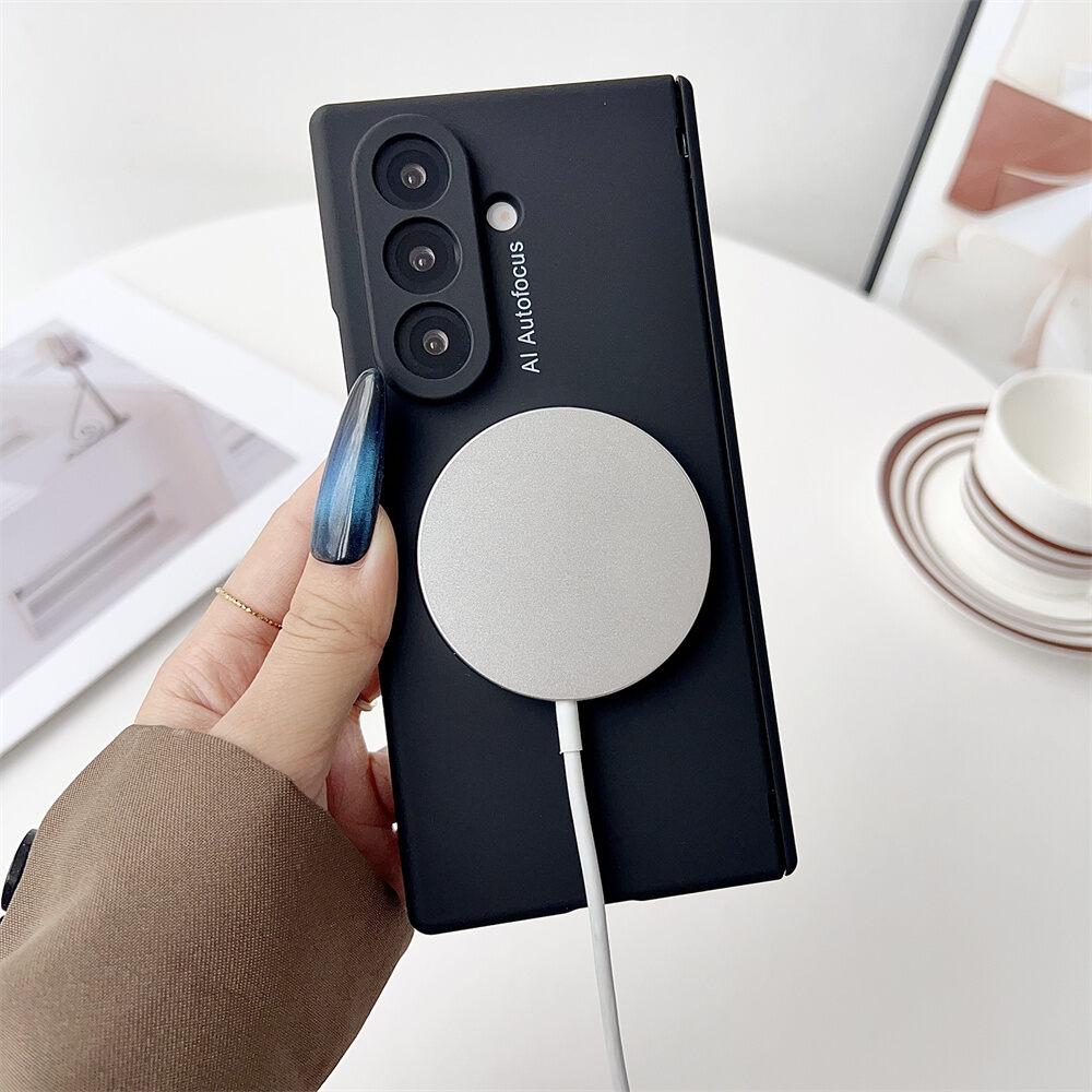 Flip Case for Samsung Galaxy Z Fold7 Fold6 Fold5 Magsafe,with Hinge Protection & Magnetic Adsorption Shockproof Hard Shell Cover Phone Bumpers