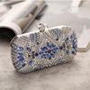 Pochette da Donna da Festa Lusso Blu Borsa da Sera Borsa da Matrimonio Borsa a Spalla con Catena di Cristallo Pochette da Donna con Strass di Alta Qualità