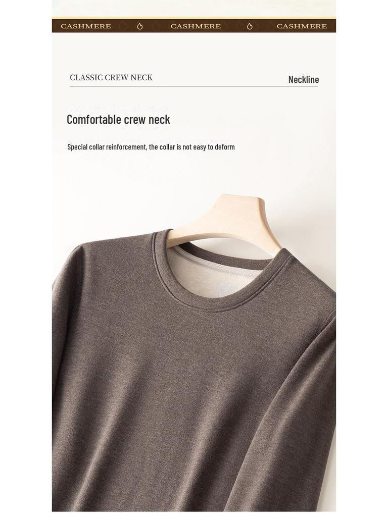 [Extra Warm] Men's Mulberry Silk Wool Thermal Underwear Set for Fall/Winter