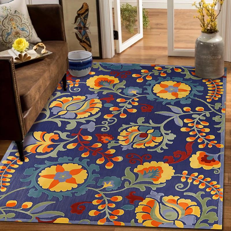 European Classic Living Room Carpet - Washable, Dirt-Resistant, Full Coverage, Bedroom Bedside, Water-Absorbent, Anti-Slip Mat