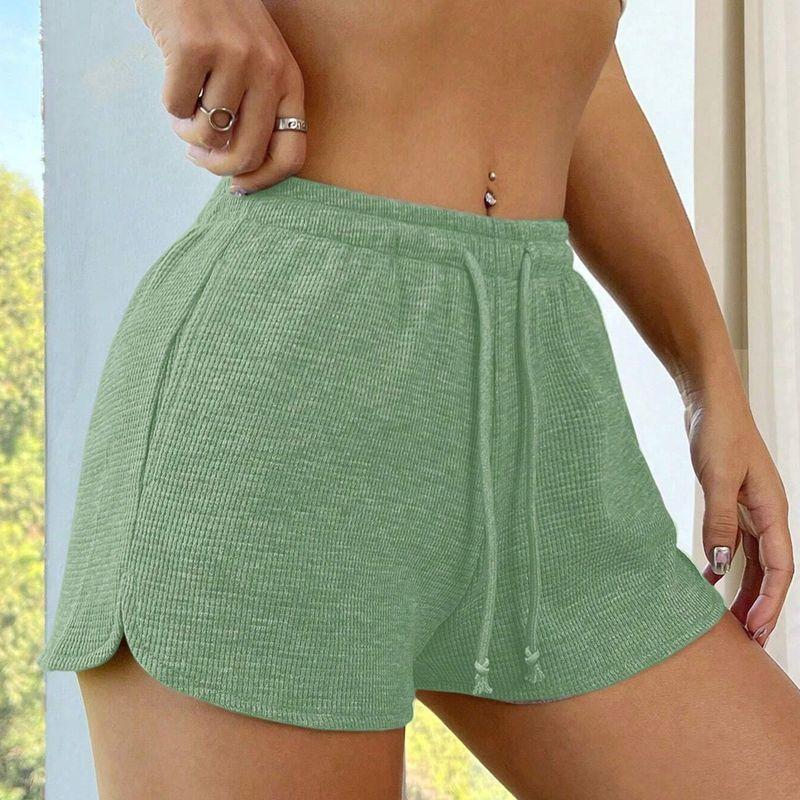 

Женские шорты на кулиске, с заниженной талией, однотонные Light green M