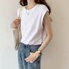 Damen Sommer T-Shirt Rundhalsausschnitt Flügelärmel Einfarbig T-Shirt Einfarbig Lockere Passform Freizeitoberteile Alltagskleidung