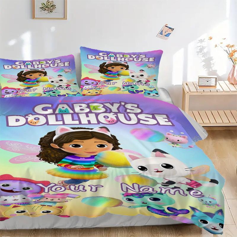Custom Textile Dollhouse Fun Bedding 3 Piece Set HD Print Duvet Cover Pillowcases for Teens Adult Bedroom Decoration