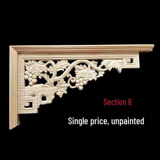Double-Sided Carved Solid Wood Lintel: New Chinese Antique Corner Decoration for Background Walls
