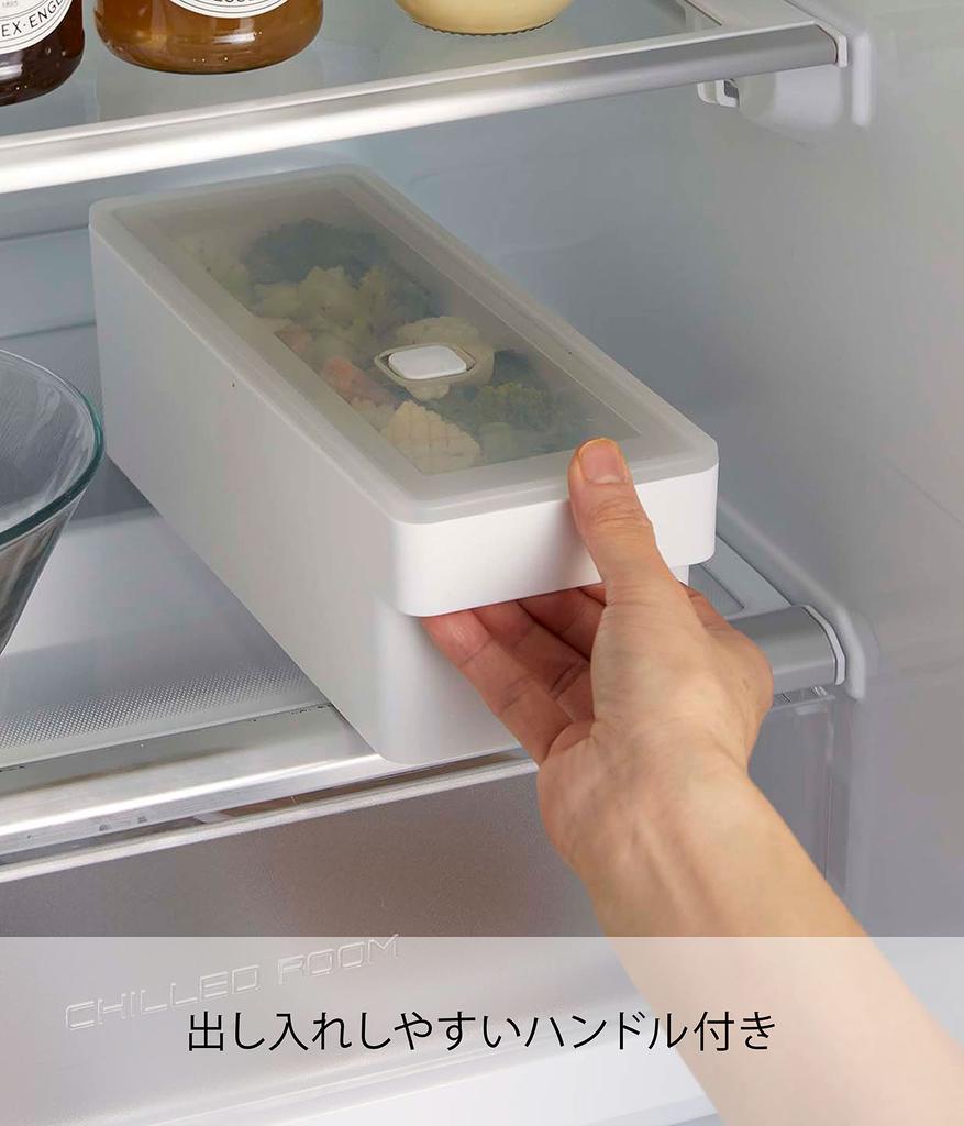 Yamazaki Tower a Airtight Food Container with Approximately 10cm W X D X with a 7709, Deep-access, Handle, White, 27.5cm 8.4cm H, Bubble.