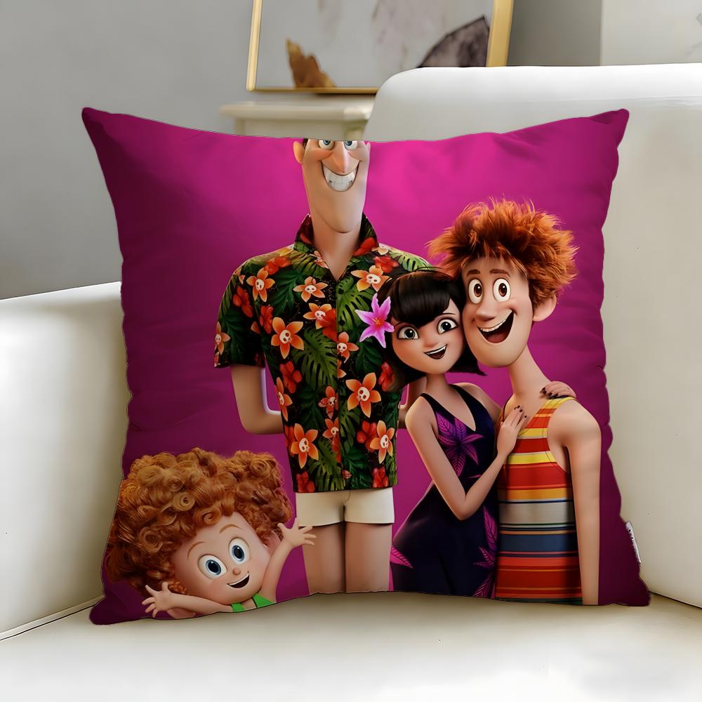 animated movie Hotel Transylvania Cushion Cover Soft  EasyWash Pillow Case  Versatile for Couch Bed Travel and Office
