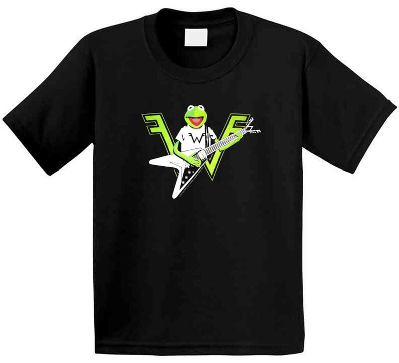 Kermit The Frog Playing The Guitar Weezer Logo Unisex T-Shirt S