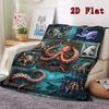 Octopus Collection 2D Flat Pattern Flannel Blanket, High quality All Seasons, Home Decor, Warmth and Comfort, Perfect for Christmas Gifts.
