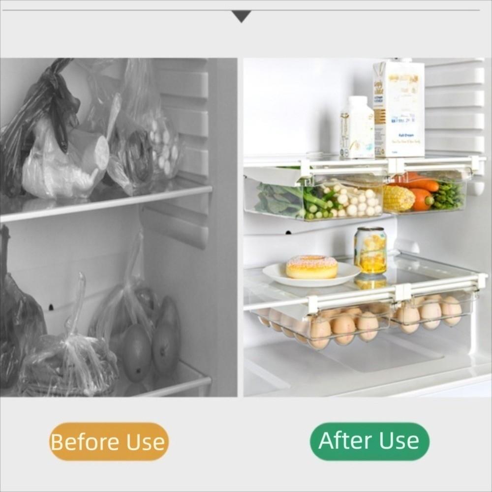 Pull Out Refrigerator Hanging Organizer Transparent Fruit Egg Storage Rack  Kitchen Organizer