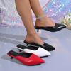 Women Pointed Toe High Heel Mules Slippers Solid Color Backless Sandals Elegant Party Wedding Footwear