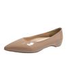 2025 new spring and autumn French nude pointed flat shoes women's versatile commuting light mouth single shoes evening shoes
