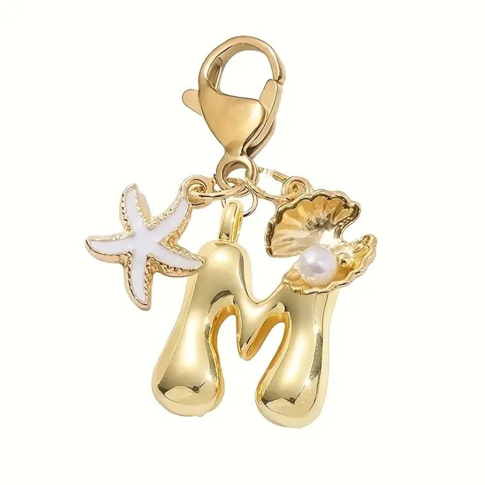 Golden 26 Letters Keychain Retro Backpack Pendant Unisex Bag Charm Friends