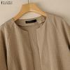 ZANZEA Womens Casual Open Front Loose 3/4 Sleeve Thin Cardigan Blouse