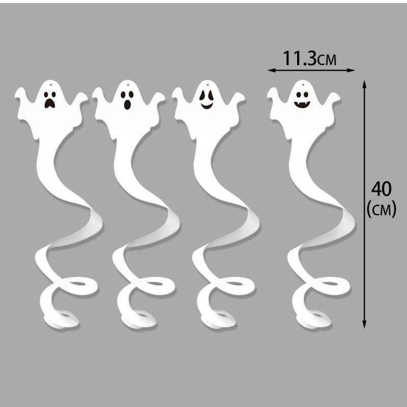8 STK Halloween Hengende Ornament Spøkelsesform Tak Hengende Banner Anheng Skremmende dekor DIY Halloween festdekorasjoner