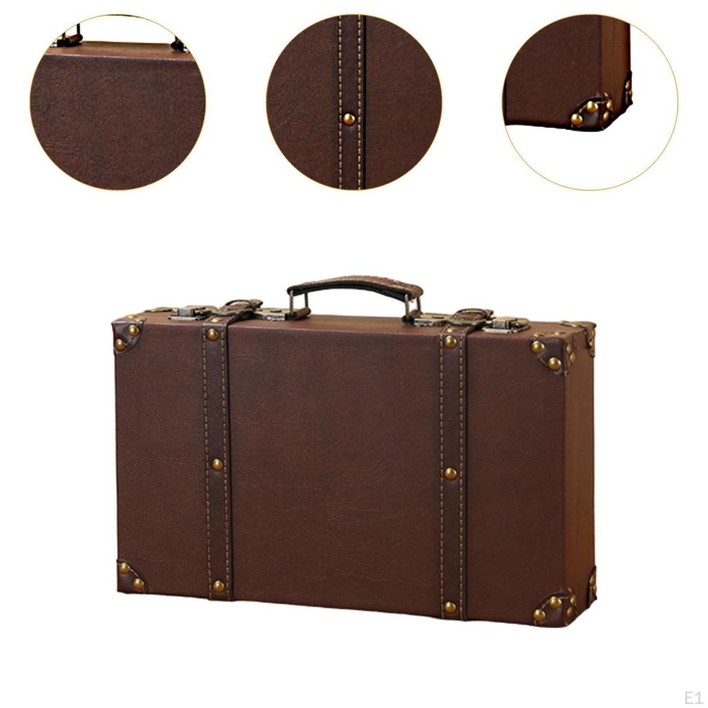 Handgepäck Übernachtungskoffer PU Leder Koffer Braun Dekor Ornament Sammlerstücke Dekorative Reisekiste