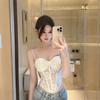 With Chest Pad, Sequined Lace, Beautiful Back, Sling Vest, Summer New Spice Girl Base, Slim-fitting Fishbone Top, Women's