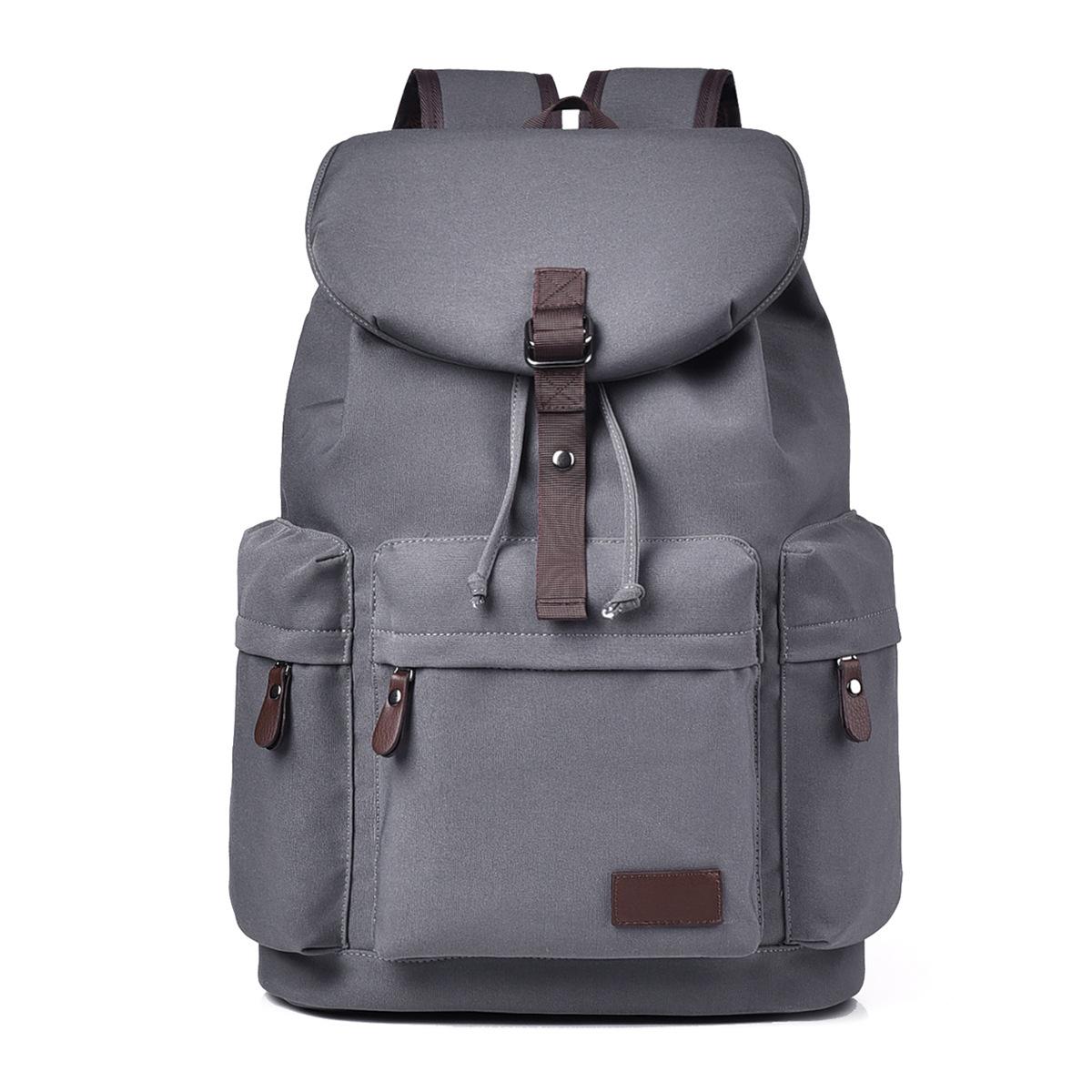 

New retro backpack men s large-capacity travel leisure student computer schoolbag junior high school college student female backpack сірий колір