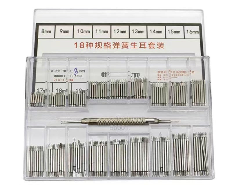 Watch Strap Link Spring 18 15 Pieces Each Parts, Bars, Sizes, 8mm-25mm, Approx.