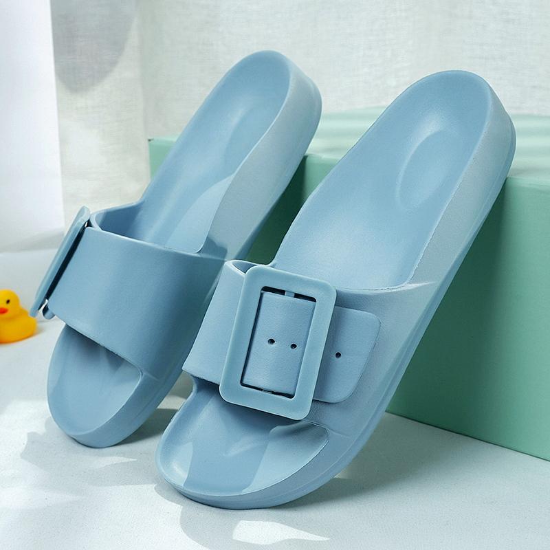 

Ladies Simple Anti Slip Bathroom Slippers, Soft and Comfortable for Home Use, Summer Indoor and Outdoor Sandals, Beach Shoes 36