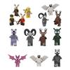 1/3/4Pcs Survival Cartoon Deer Goat Owl Bear Horror Game Action Figure Wolf Bat Men Decoration Forest
