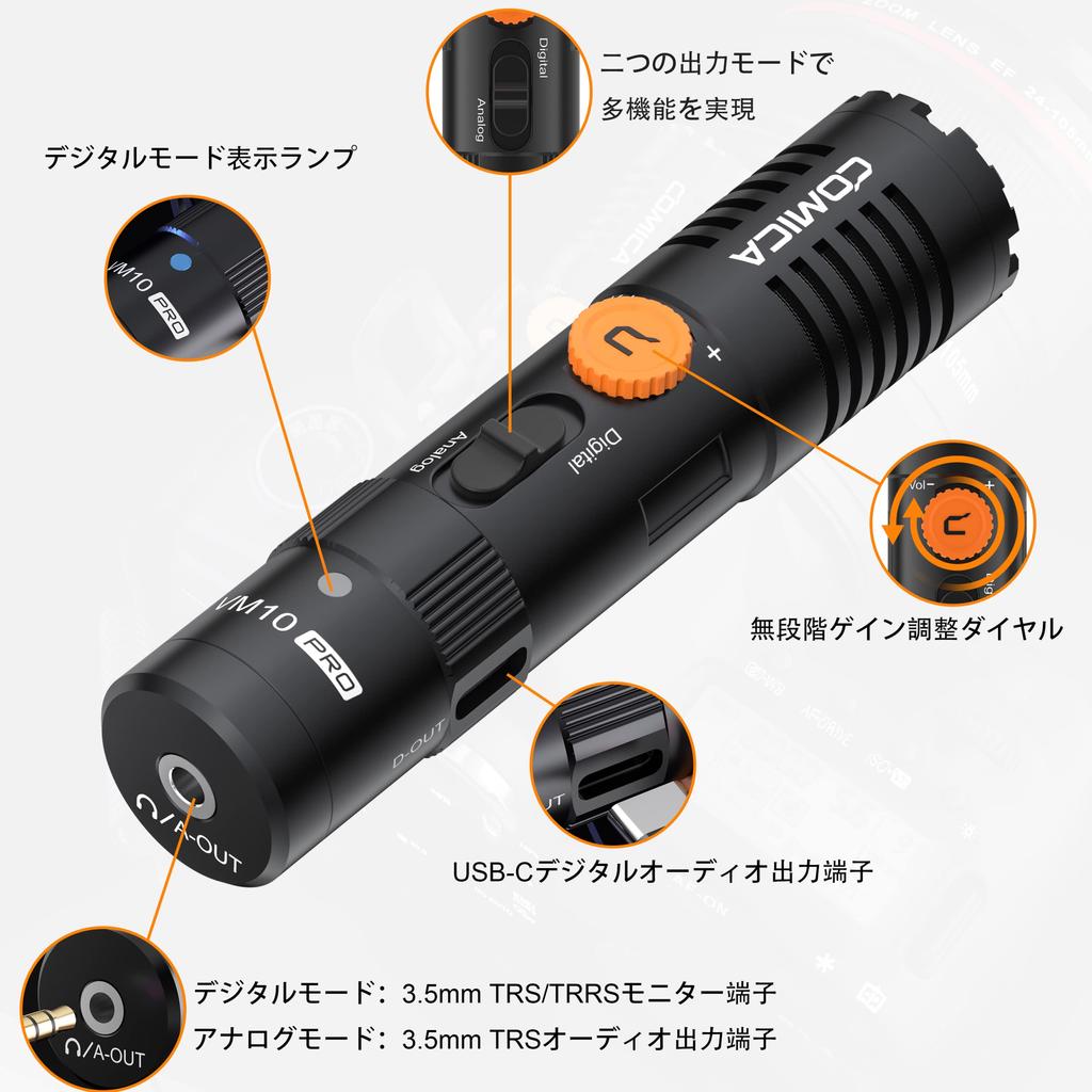 COMICA VM10 PRO External Video Mini Microphone for Smartphones and USB C Digital Shotgun Microphone for Live Compatible with and Computers Microphone,