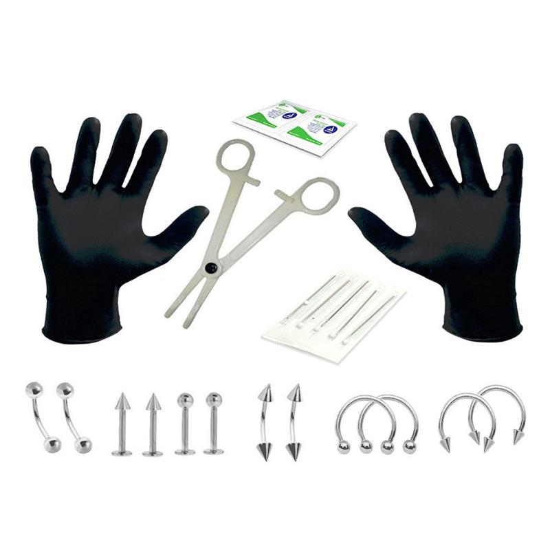 RUI RUI YU 20 buc/set Kit de piercing de unică folosință Ac steril Mamelon Limbă Instrument pentru inel pentru corp