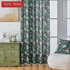1PC Nuan Series Semi Blackout Curtain with Green Water Grass Pattern and Flowing Edge Curtain for Small Window Kitchen Bedroom Living Room Home Decor