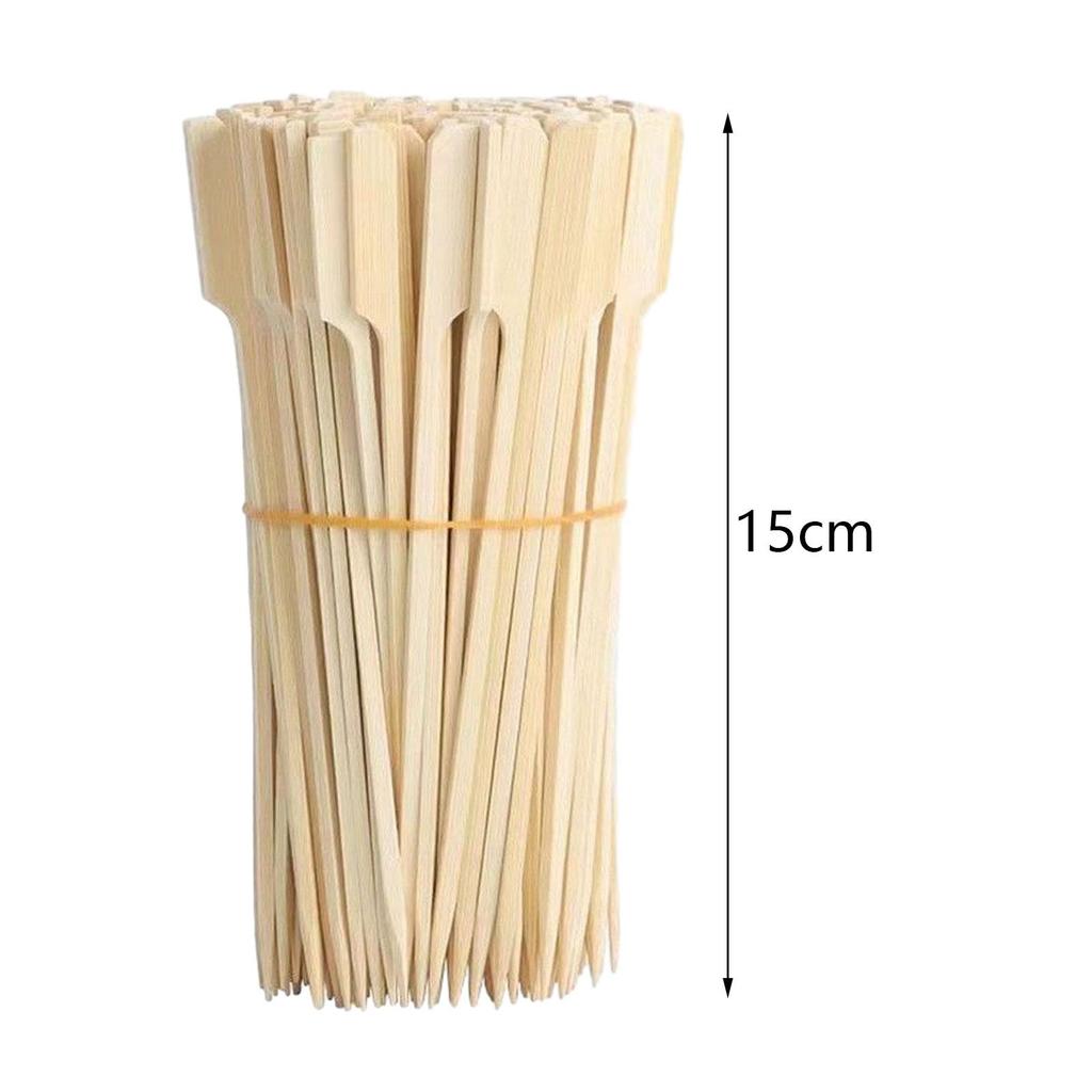 100x Bambusspieße Holz Grillspieße BBQ Tragbare Zubehörwerkzeuge BBQ Essensspieße für Party Gemüse Barbecue Snacks