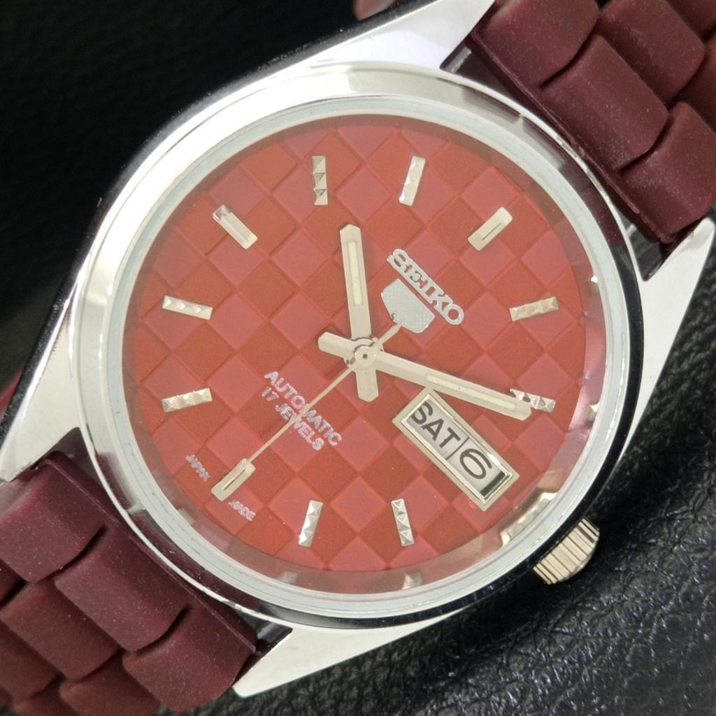 

REFURBISHED JAPAN SEIKO 5 6309A AUTOMATIC MENS RED COLOR DIAL WATCH a440318-4 Sk-a440318