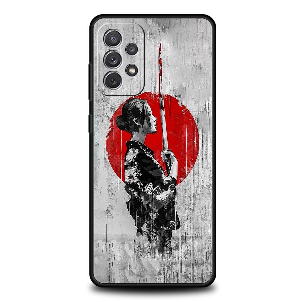 Japanisches Bushido Samurai Hülle für Samsung A57 A37 A51 A71 A21S A17 A11 A15 A25 A41 A23 A33 A53 A73 A07 A05S A13 A35 A55 5G Cover