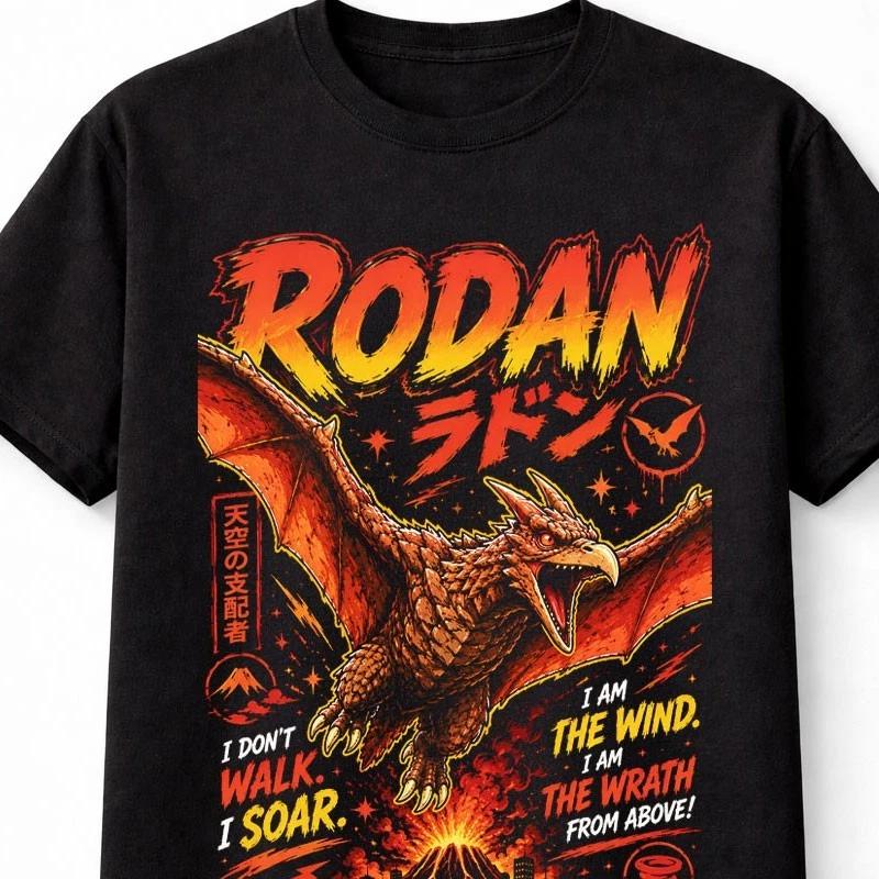 Rodan Japanese Kaiju Monster Retro Horror Graphic Unisex TShirt S