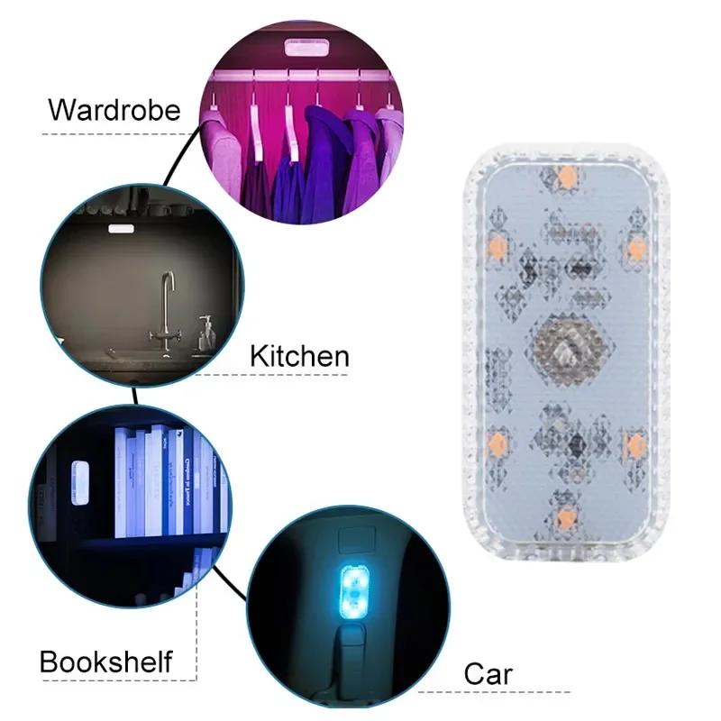 Auto Innenleuchten Fingerberührungssensor Mini LED Leselampe Kabelloses Touchlicht USB-Aufladung Auto Dach Atmosphärenlampe